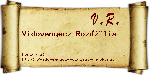 Vidovenyecz Rozália névjegykártya