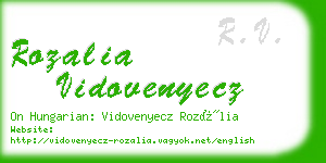 rozalia vidovenyecz business card